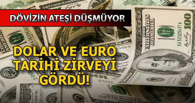 Dolar ve Euro tarihi zirveyi gördü