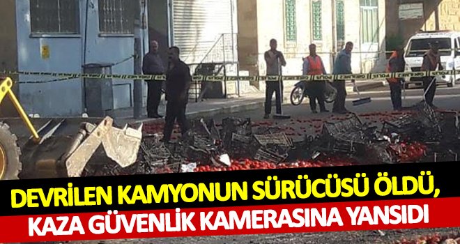 Domates yüklü kamyon devrildi, sürücü öldü