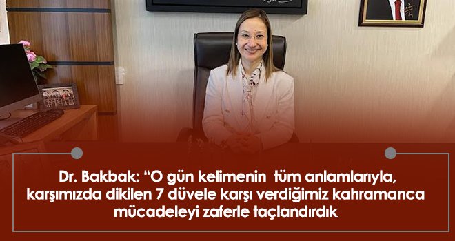 Dr. Derya Bakbak'tan 30 Ağustos Zafer Bayramı mesajı