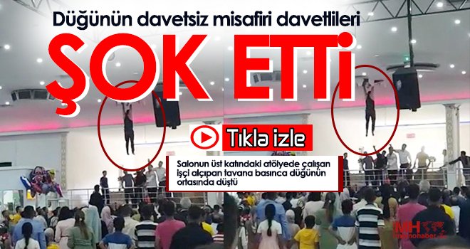 Düğünün davetsiz misafiri davetlileri hem şoke etti hem korkuttu