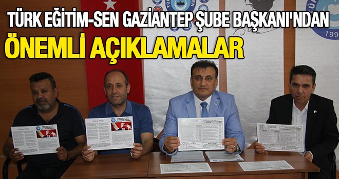 Eğitim-Sen Gaziantep Şube Başkanı eğitimden endişeli
