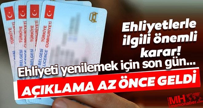 Ehliyetlerle ilgili son dakika açıklaması! Son gün...