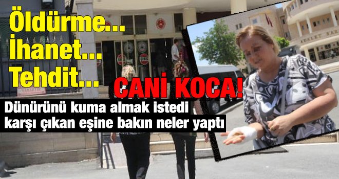 Eşini önce dövdü sonra burnunu ısırıp hastanelik etti