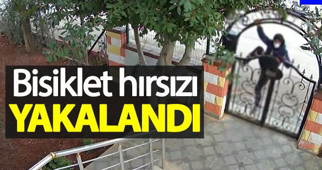 Evin bahçesinde bisiklet çalan hırsız yakalandı