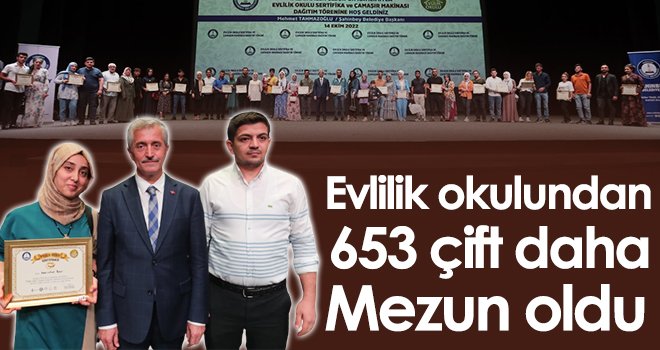 Evlilik okulundan 653 çift daha mezun oldu