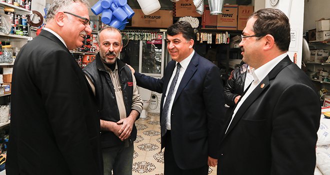 Fadıloğlu ile Yüksel esnafı ziyaret etti 
