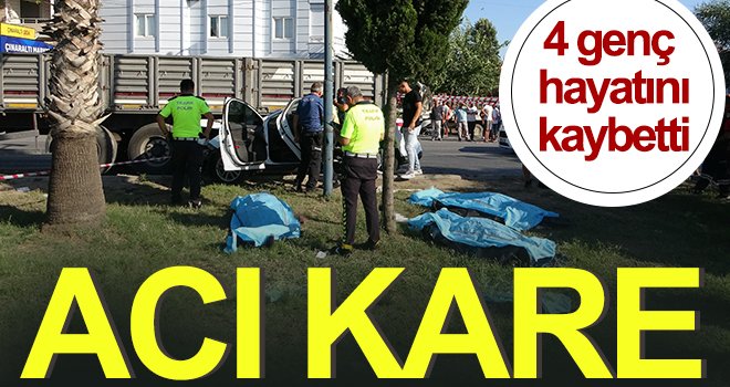 Feci kaza! Seyir halindeki TIR'a arkadan çarpan araçta 4 kişi öldü
