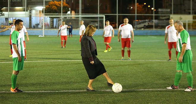 Final maçının santrasını Başkan Şahin yaptı