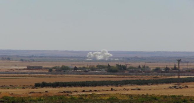 'Fırat Kalkanı'nda, IŞİD hedefleri ateş altına alındı