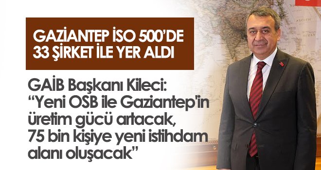GAİB Başkanı Kileci: Yeni OSB ile Gaziantep'in üretim gücü artacak