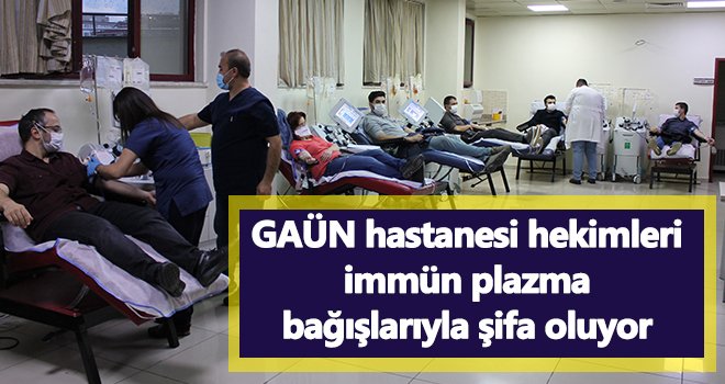 GAÜN hastanesi hekimlerinden immün plazma bağışı