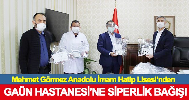 GAÜN Hastanesi’ne 500 adet siperlikli maske bağışı...