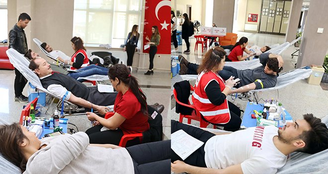 GAÜN öğrencilerinden şehitlerimiz anısına kan bağışı 