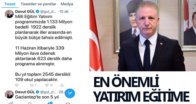 Gaziantep eğitimine önemli yatırım...