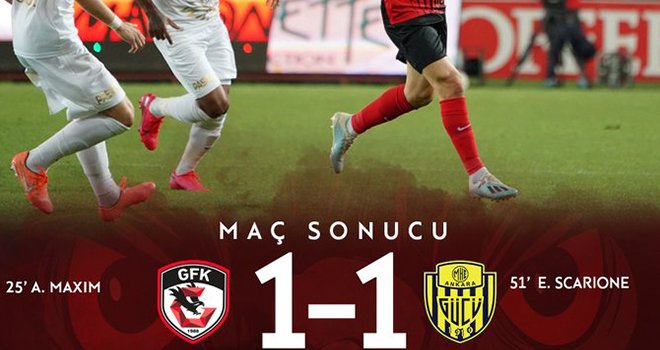 Gaziantep FK: 1 - MKE Ankaragücü: 1
