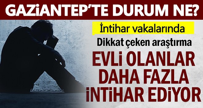 Gaziantep intihar vakalarının en fazla görüldüğü ilk 3 kent arasında