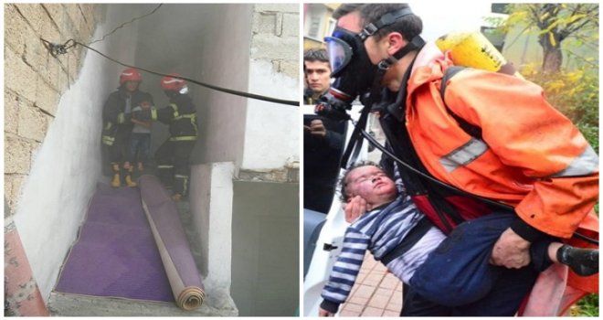 ÇOCUKLAR YANMAKTAN SON ANDA KURTULDU