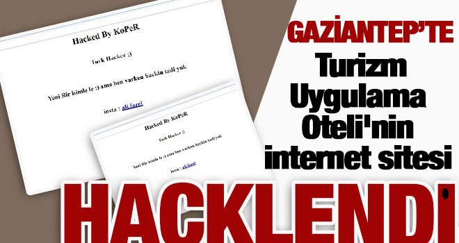 Gaziantep üniversite otelinin internet sitesi hacklendi