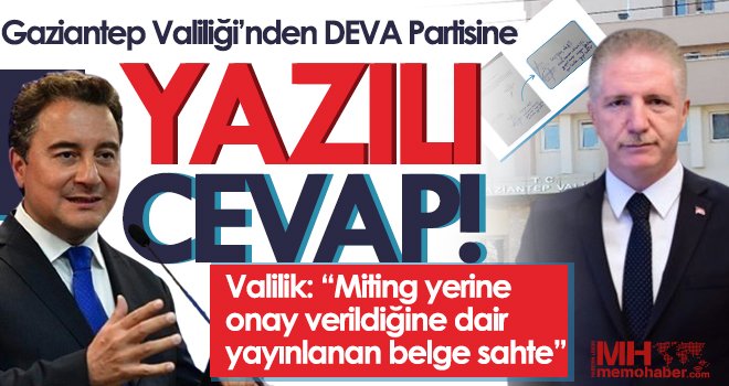 Gaziantep Valiliği’nden DEVA Partisine yazılı cevap