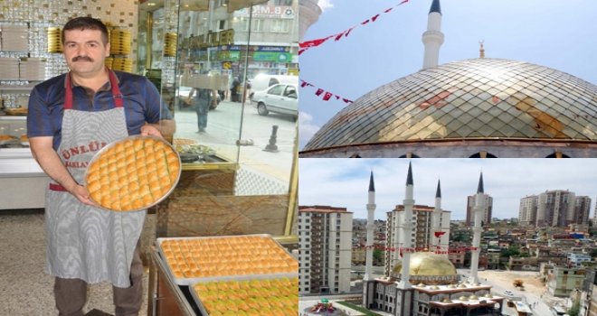 Gaziantepli baklavacıdan, kubbeleri baklava motifli cami