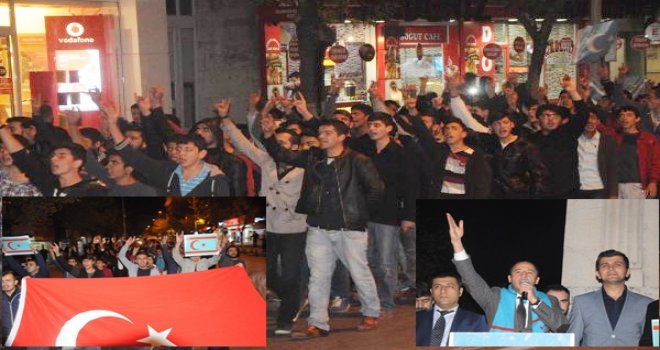 GAZİANTEPLİ ÜLKÜCÜLER TÜRKMENLER İÇİN YÜRÜDÜ