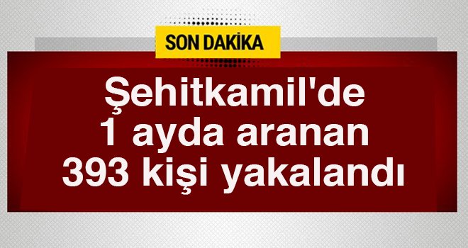 Gaziantep'te 1 ayda aranan 393 kişi yakalandı