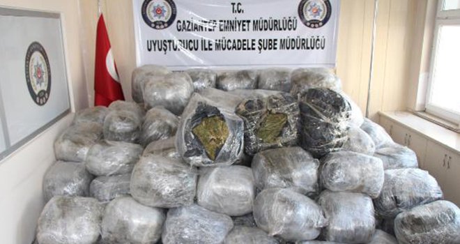 Gaziantep'te 1 ton esrar ele geçirildi