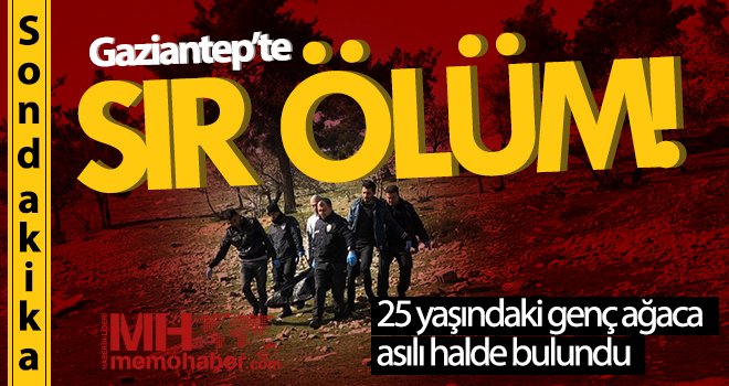 Gaziantep'te 25 yaşındaki genç ağaca asılı halde bulundu
