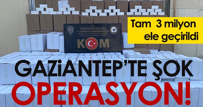 Gaziantep'te 3 milyon 680 bin adet boş makaron ele geçirildi