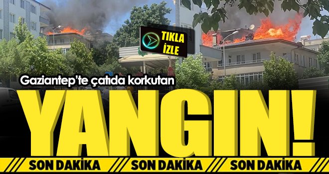 Tadilat sırasında çatı alev aldı, binadakiler büyük korku yaşadı 