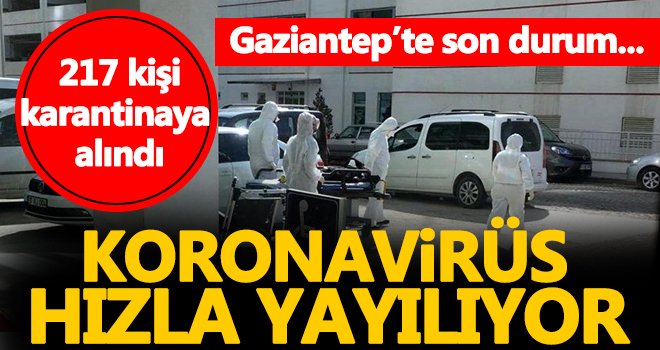 Gaziantep’te 62 hanede 217 kişi karantinada