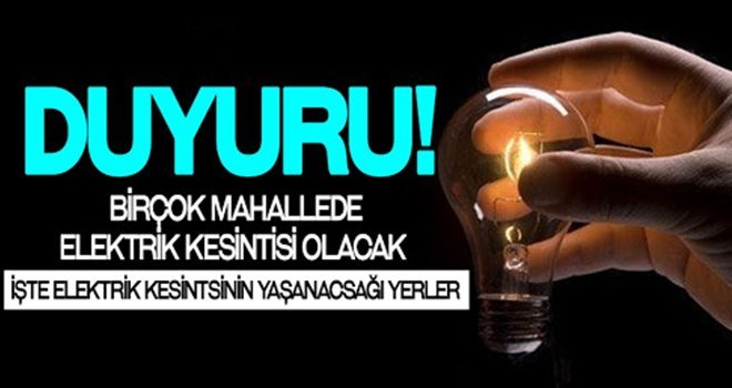 Gaziantep'te 8 Ekim de elektrik kesintisi olacak yerler...