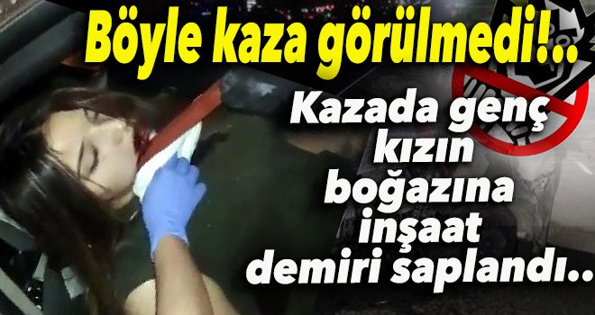 Gaziantep'te korkunç kaza, inşaat demiri boğazına saplandı