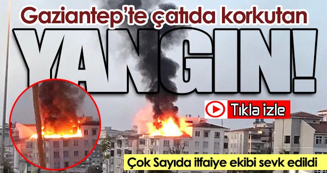 Gaziantep'te apartmanın çatı katı çayır çayır yandı!