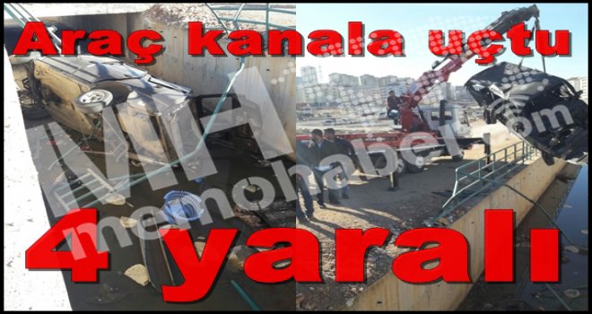 Gaziantep'te araç su kanalına uçtu: 4 yaralı