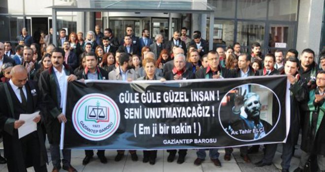 Gaziantep'te Avukatlardan Tahir Elçi Protestosu