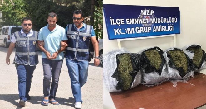 Gaziantep'te battaniyede sarılı 50 kilo esrar