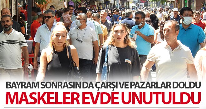Gaziantep’te bayram bitti, maskeler unutuldu