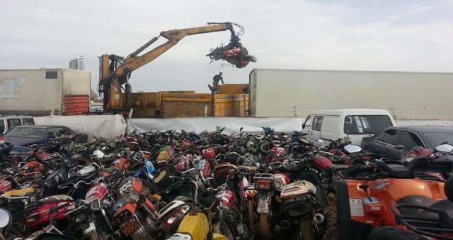 Gaziantep'te bin 144 motosiklet hurdaya ayrıldı