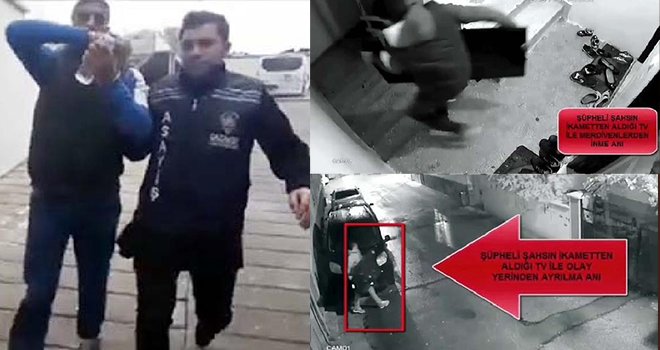 Gaziantep'te evde televizyon hırsızlığına tutuklama