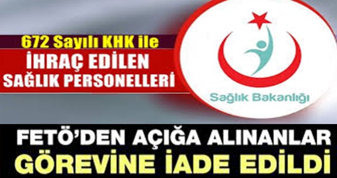 Gaziantep’te FETÖ’den Açığa alınan sağlıkçılar iade edildiler !işte o isimler