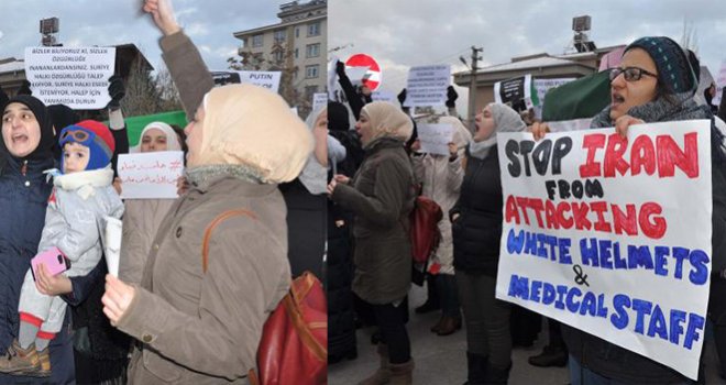 Gaziantep'te Halep protestosu