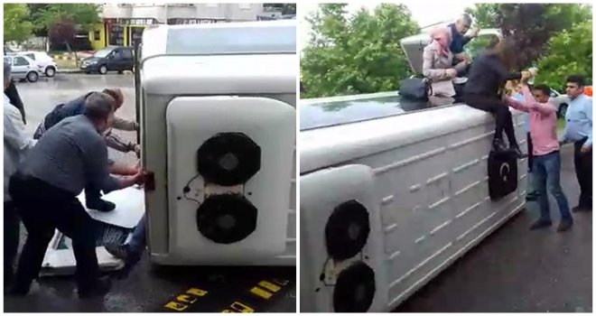 Gaziantep'te işçileri taşıyan servis kaza yaptı: 5 yaralı