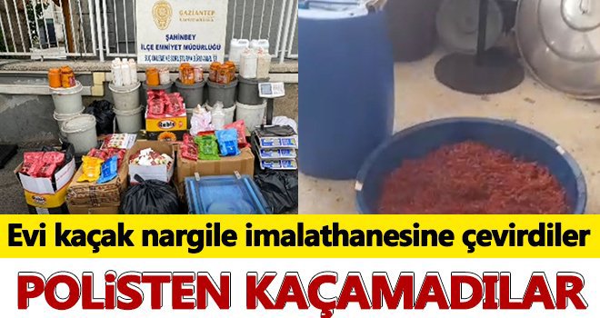 Gaziantep'te kaçak nargile tütünü imalathanesine baskın