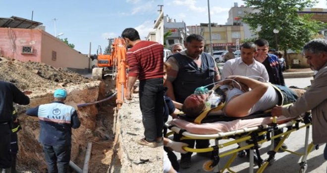 Gaziantep'te kanalizasyon çalışmasında göçük