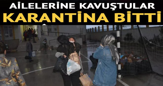 Gaziantep'te karantinası bitten öğrenciler ailelerine kavuştular
