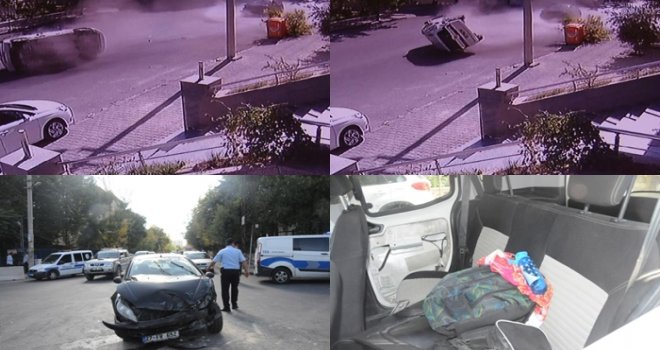 Gaziantep'te kaza anı güvenlik kamerasında