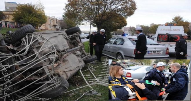 Gaziantep'te Kazayı Seyreden Sürücü Kaza Yaptı!