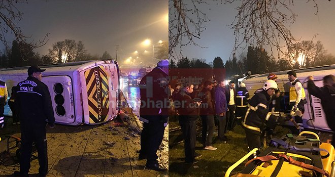 Gaziantep'te korkunç kaza! okul Servis aracı takla attı 2 kişi...