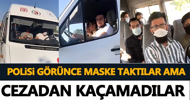 Gaziantep’te minibüs sürücüsü ve yolcular, cezadan kurtulamadı